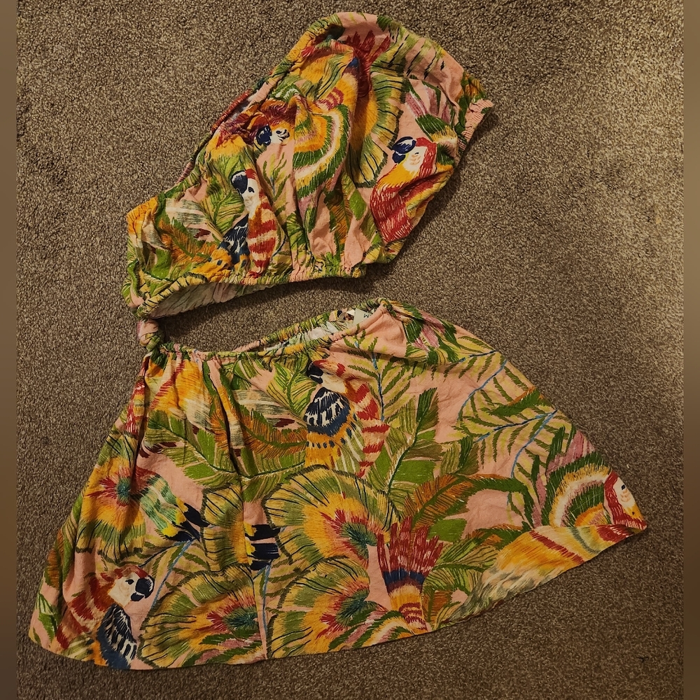 FARM Rio Tropical Parrot One-Shoulder Mini Dress - Picture 11 of 14